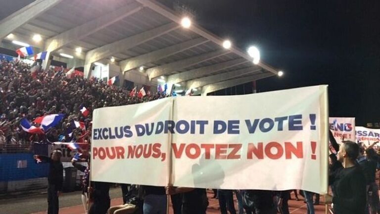 Meeting exclu du droit de vote Calédonie